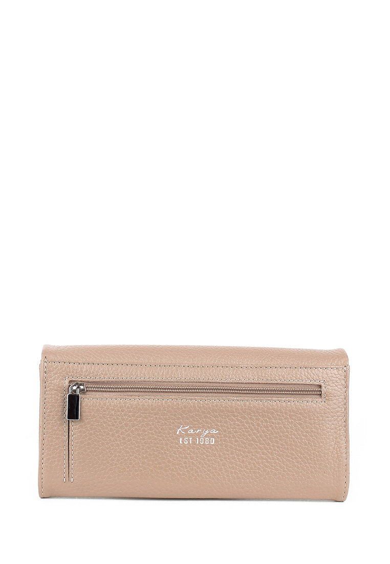 Cartera de piel italiana Beige 1159-50