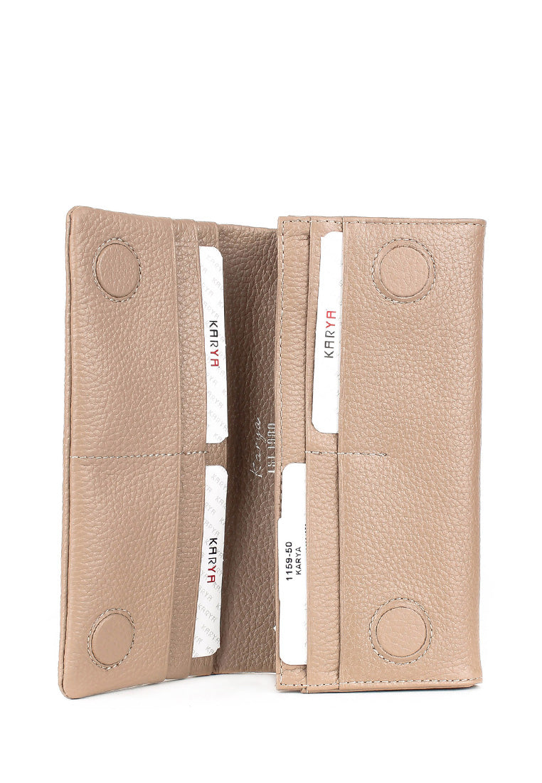 Cartera de piel italiana Beige 1159-50