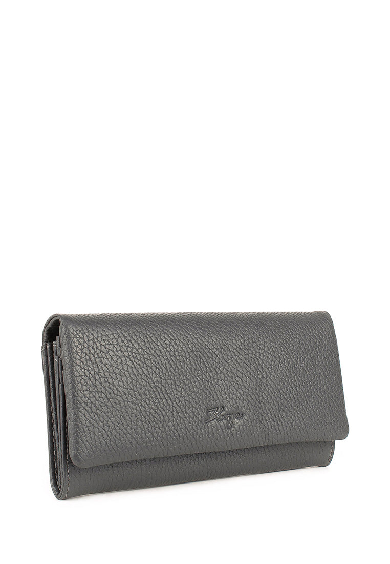 Cartera de piel italiana Gris 1159-081
