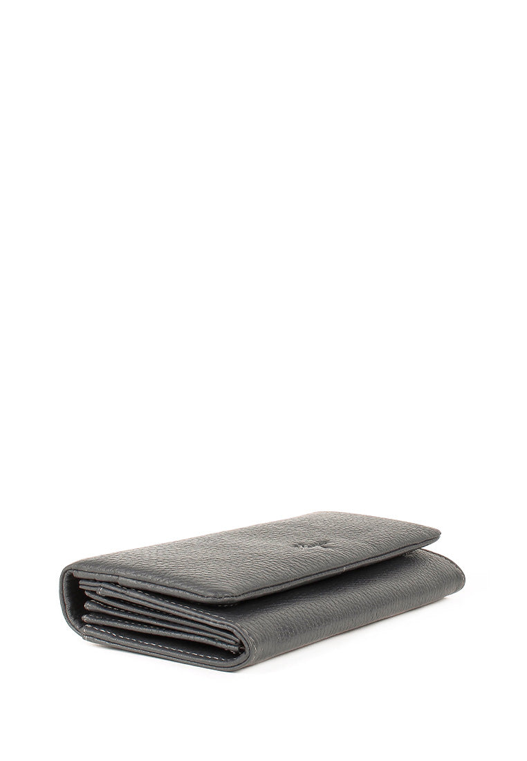 Cartera de piel italiana Gris 1159-081