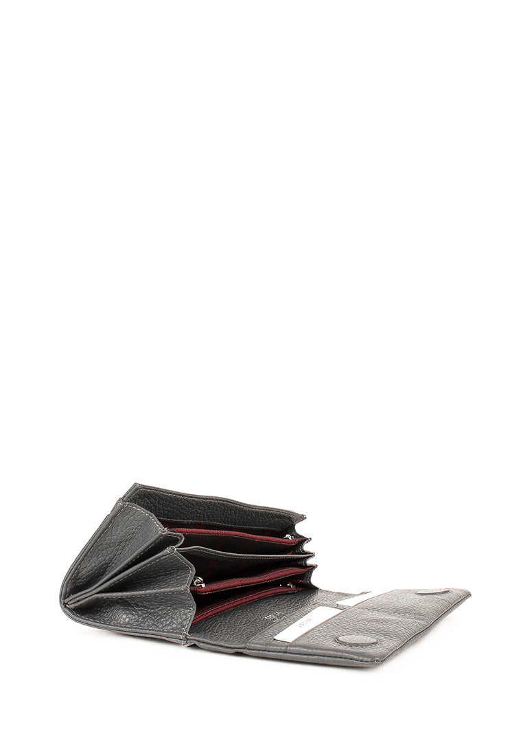 Cartera de piel italiana Gris 1159-081