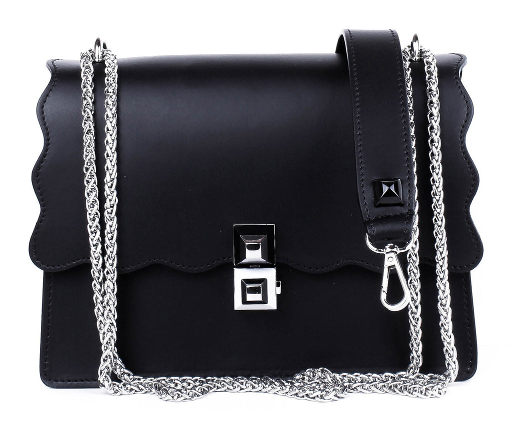 Bandolera de piel italiana Negro 7911-05-31