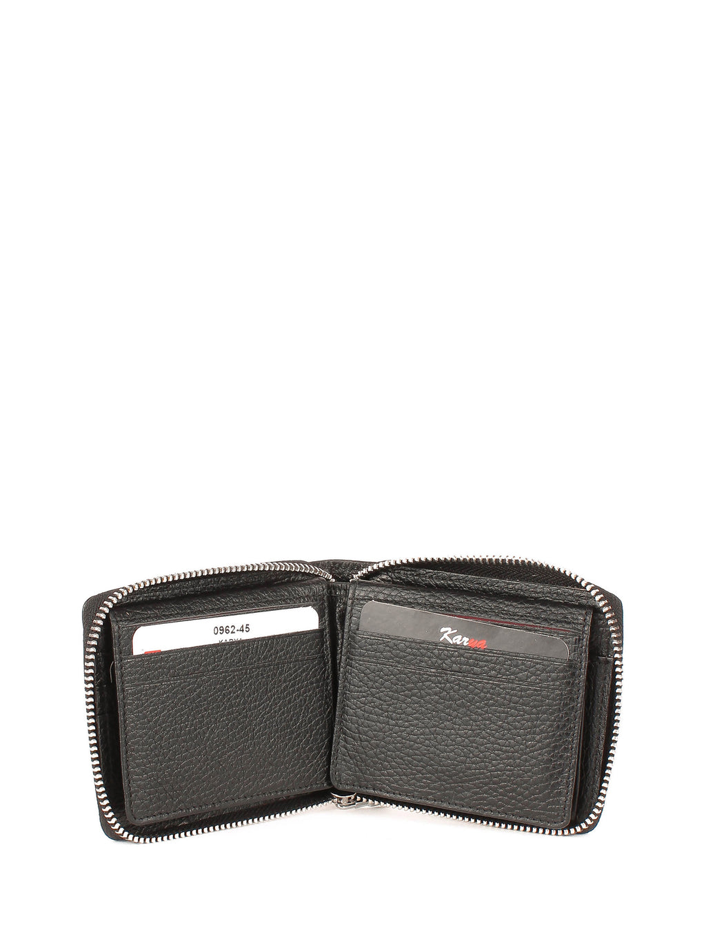 Cartera de piel italiana Negro 0962-45