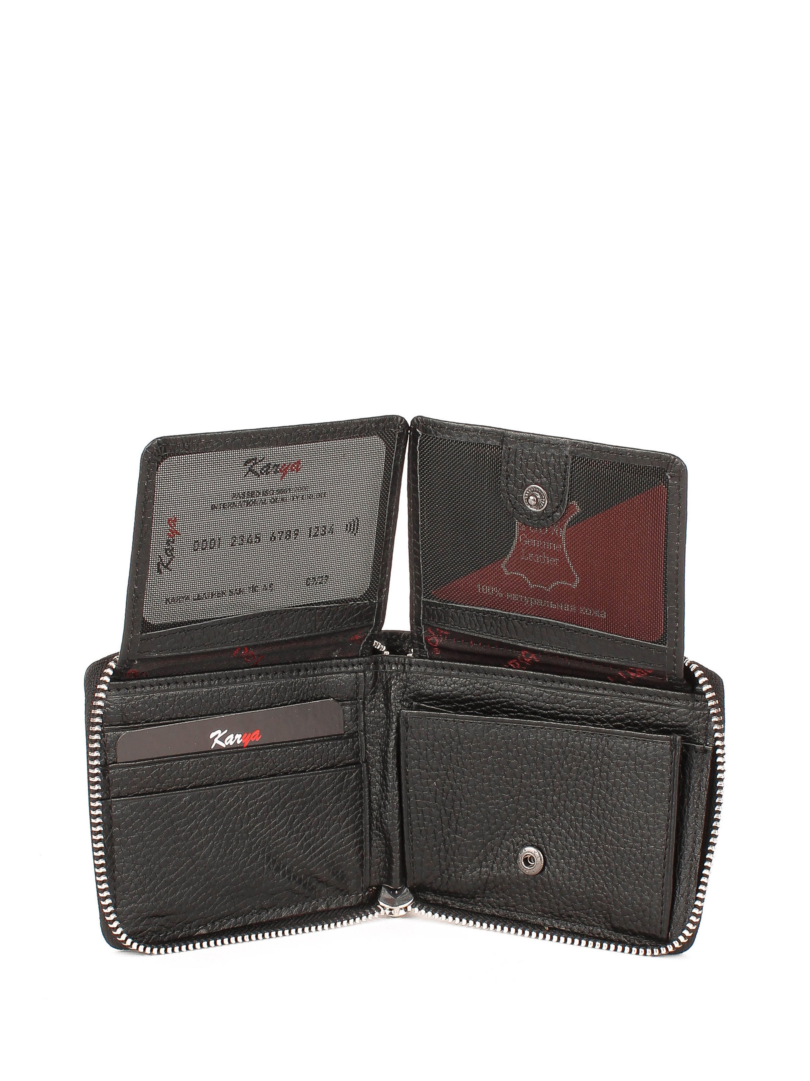 Cartera de piel italiana Negro 0962-45