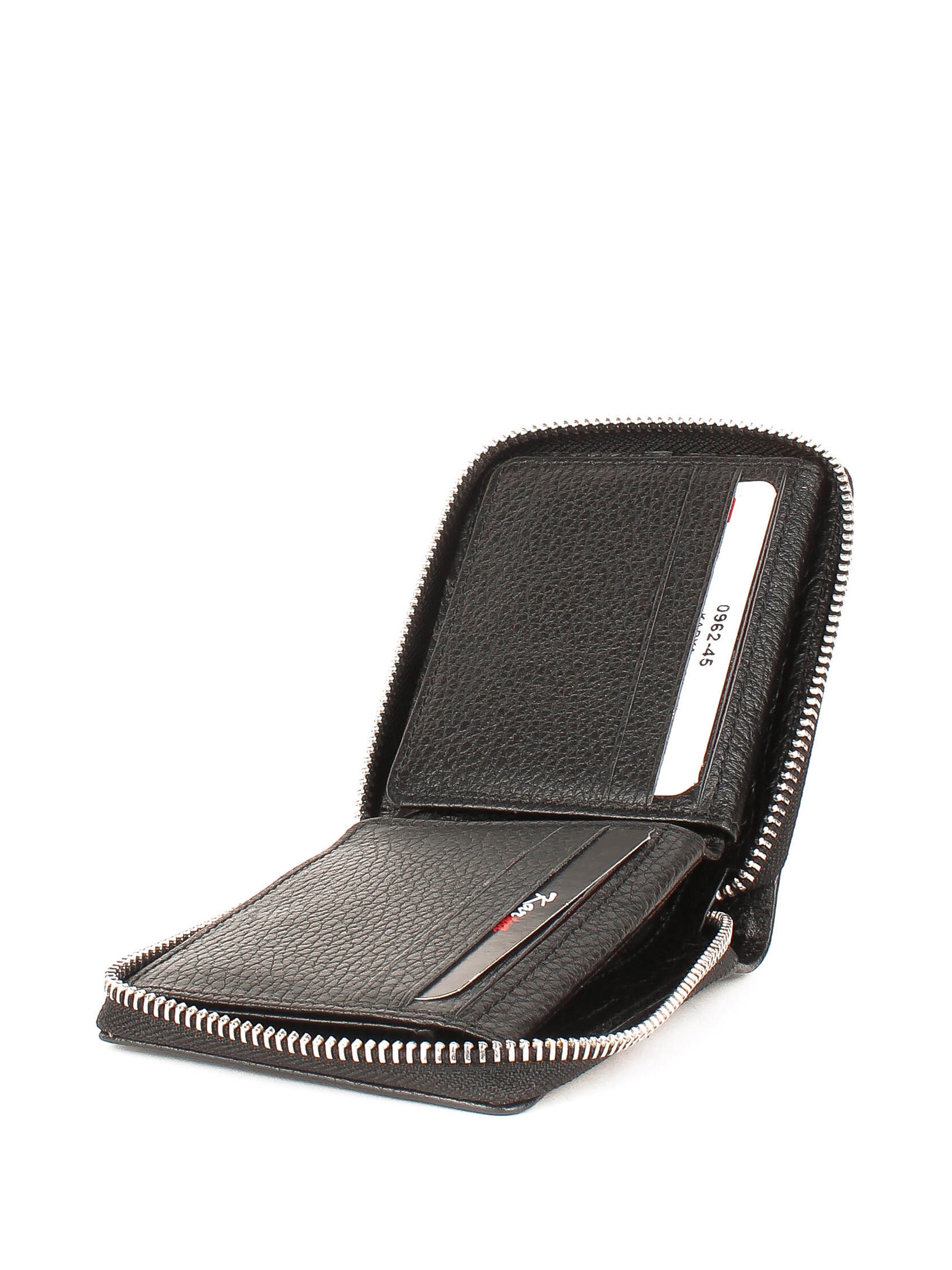 Cartera de piel italiana Negro 0962-45