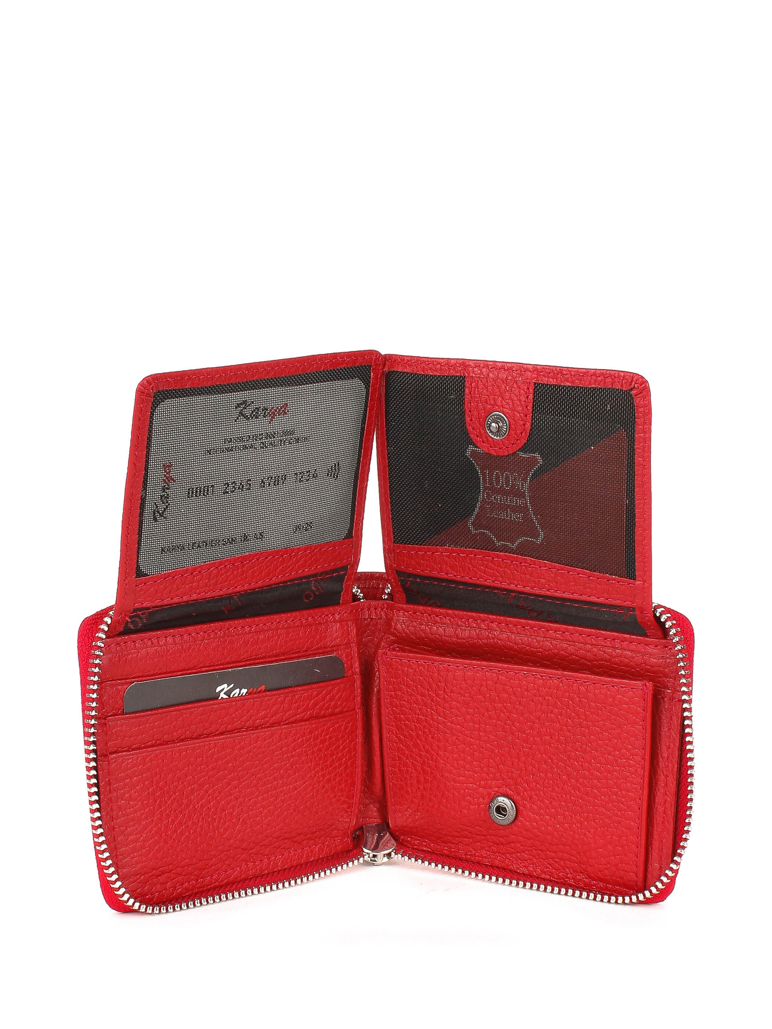 Cartera de piel italiana Rojo 0962-46