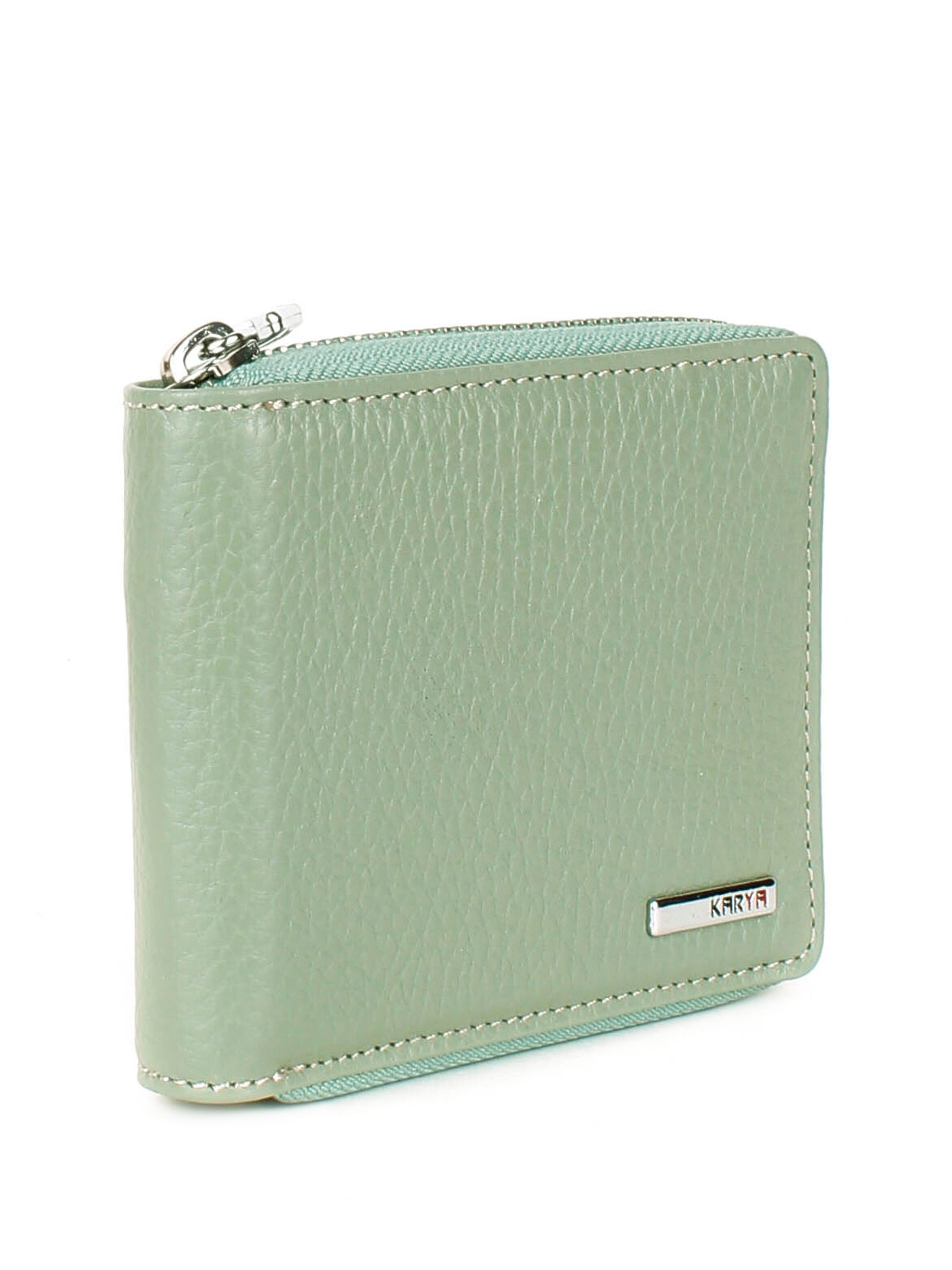 Cartera de piel italiana Verde 0962-026