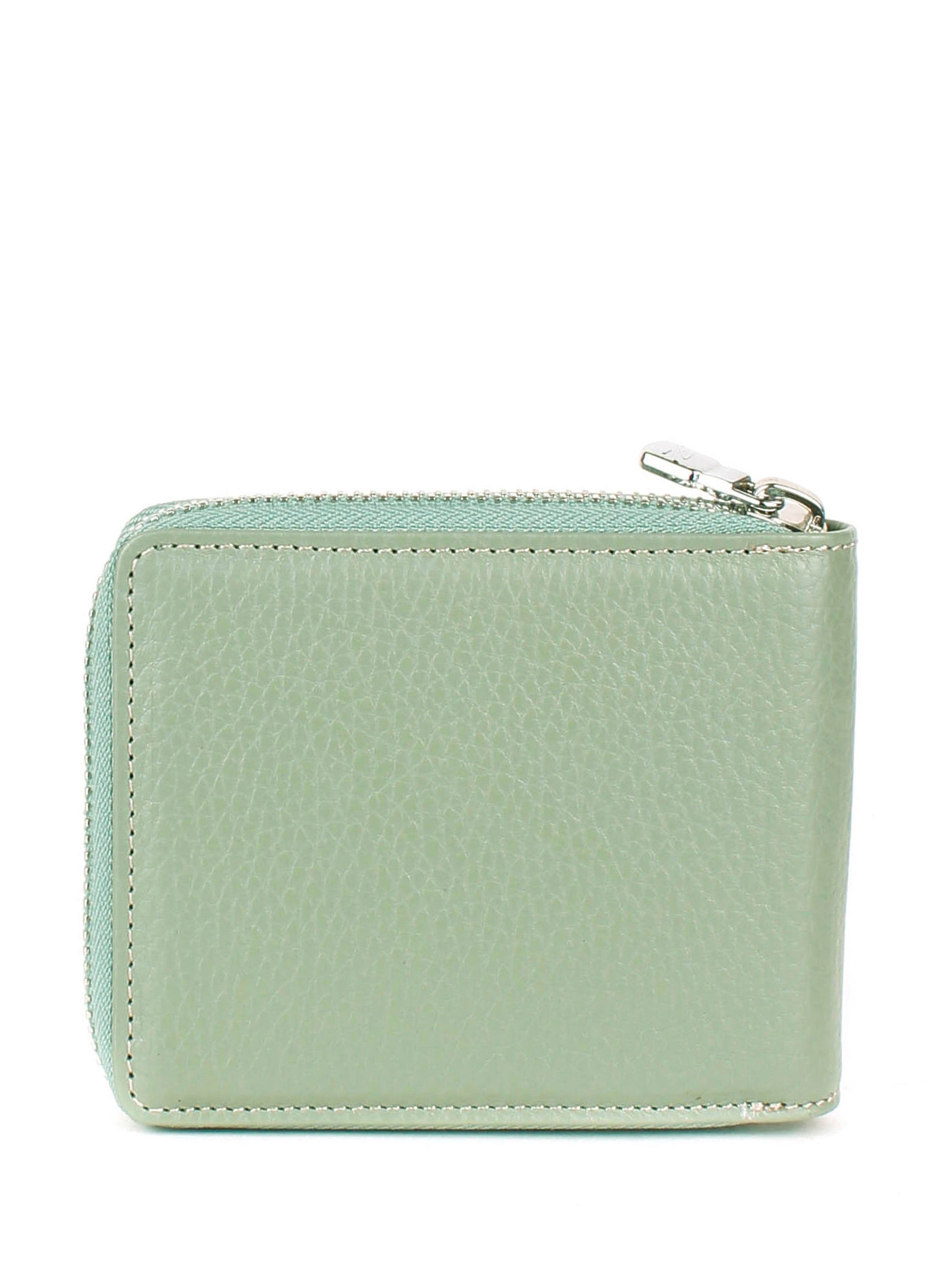 Cartera de piel italiana Verde 0962-026