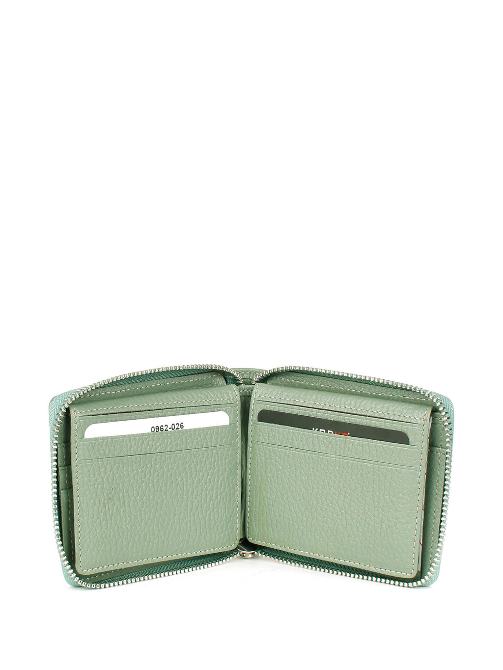 Cartera de piel italiana Verde 0962-026
