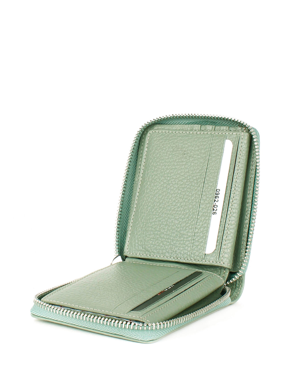 Cartera de piel italiana Verde 0962-026