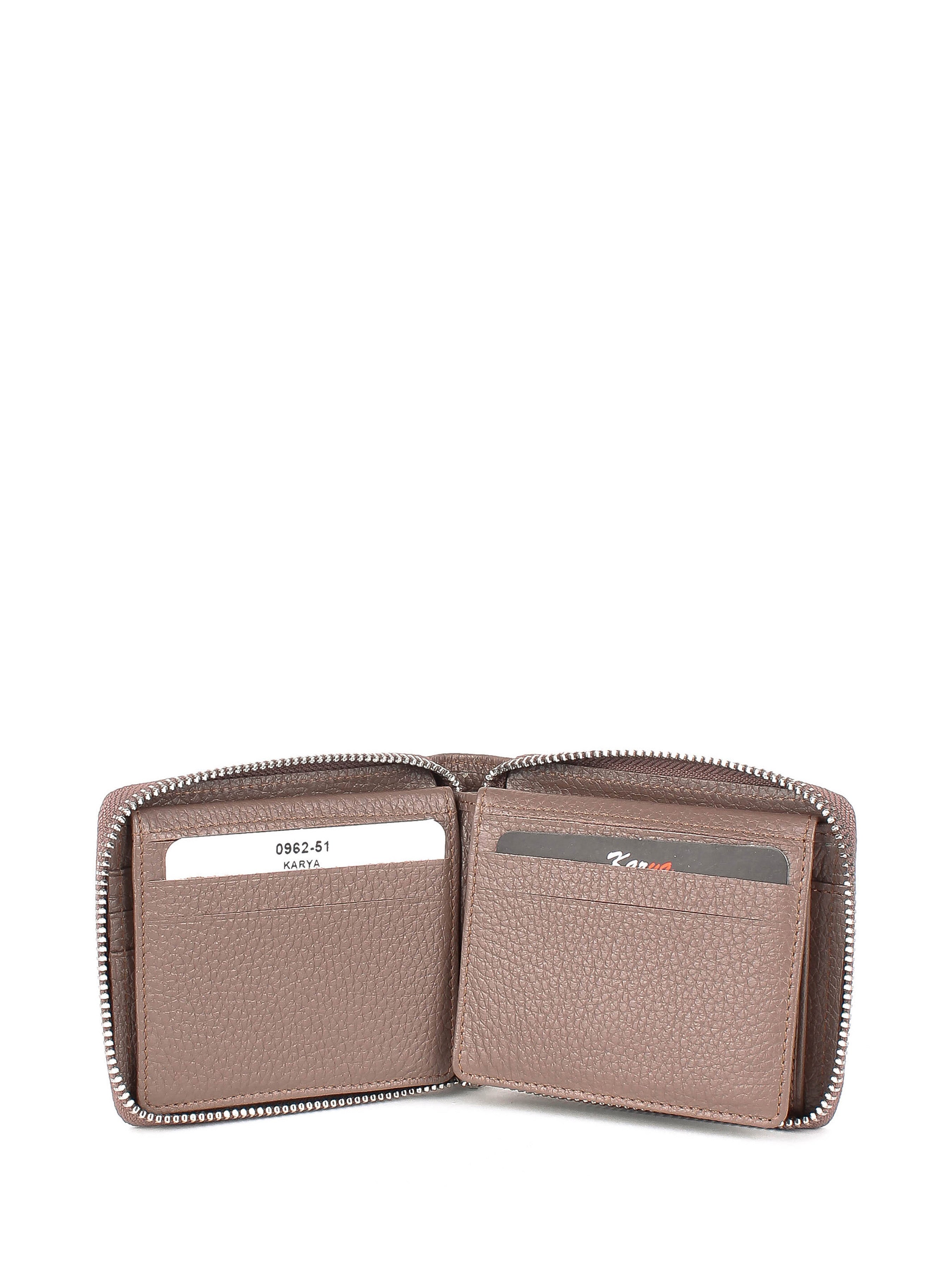 Cartera de piel italiana Gris 0962-51