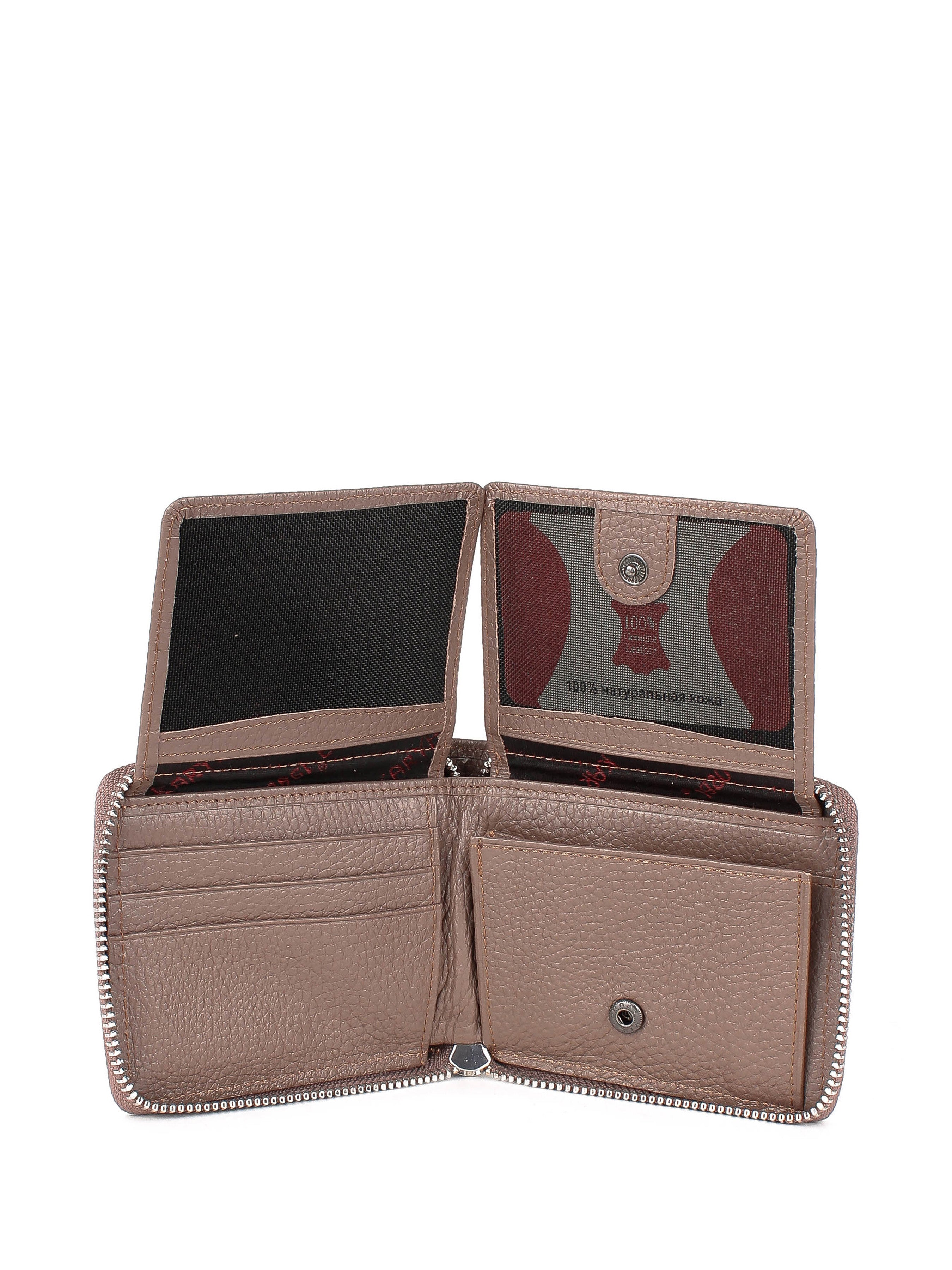 Cartera de piel italiana Gris 0962-51