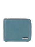 Cartera de piel italiana Темно блакитний 0962-093