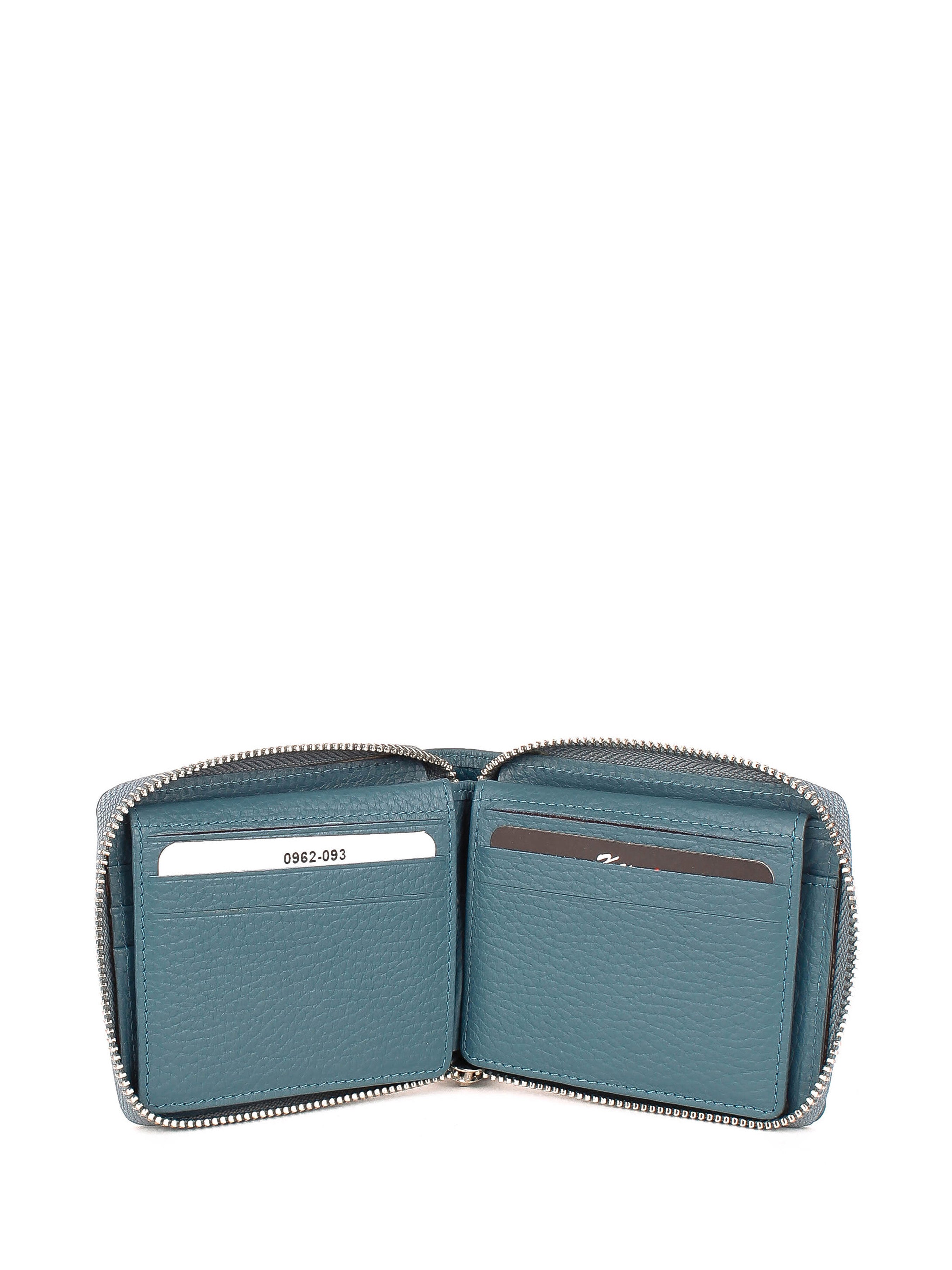 Cartera de piel italiana Темно блакитний 0962-093