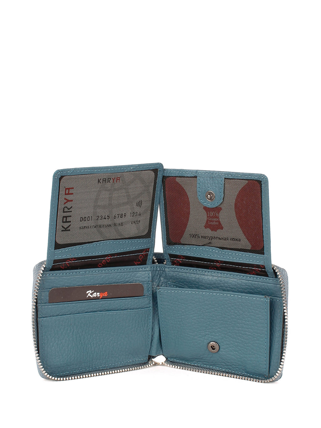 Cartera de piel italiana Темно блакитний 0962-093