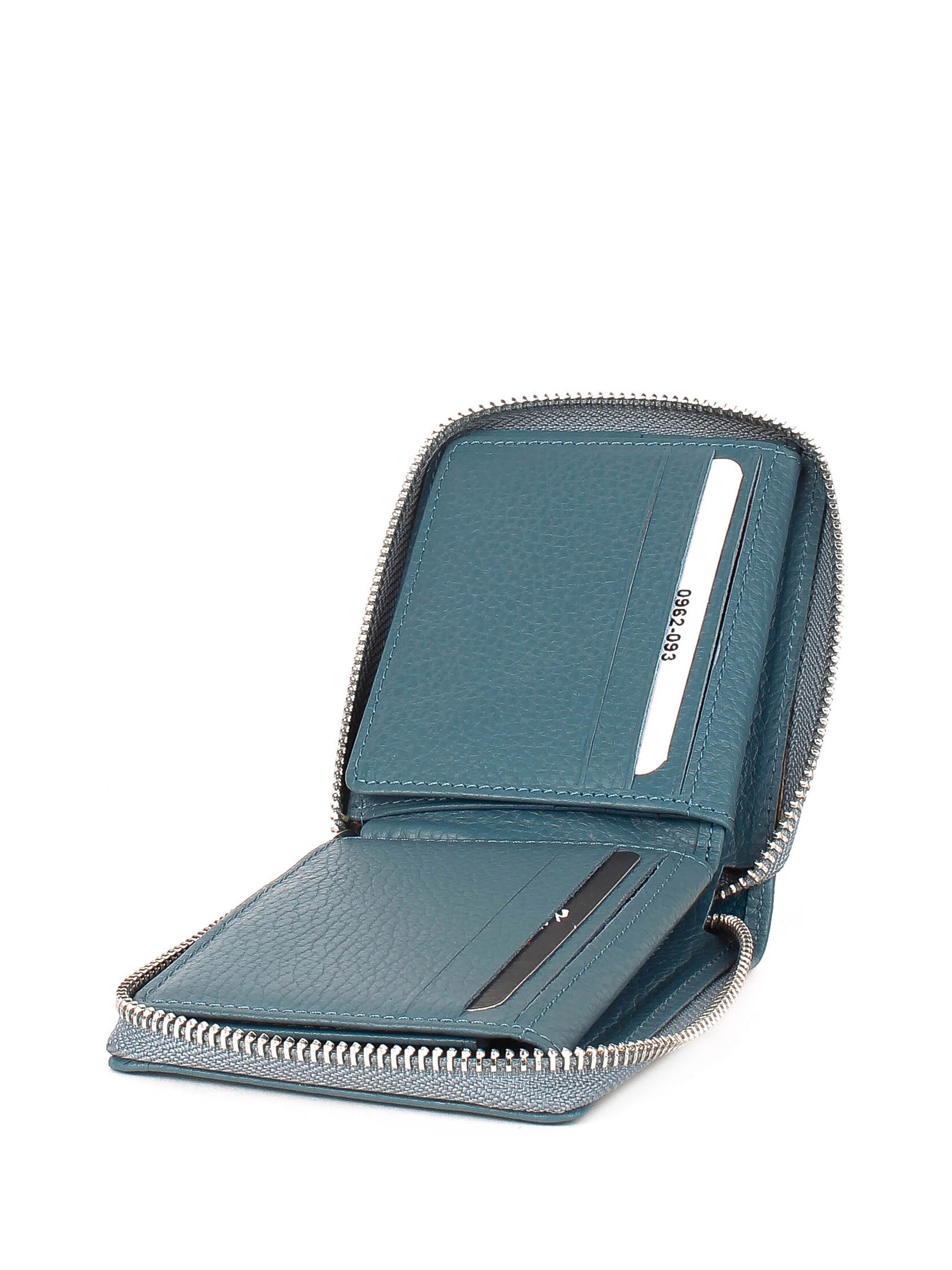 Cartera de piel italiana Темно блакитний 0962-093