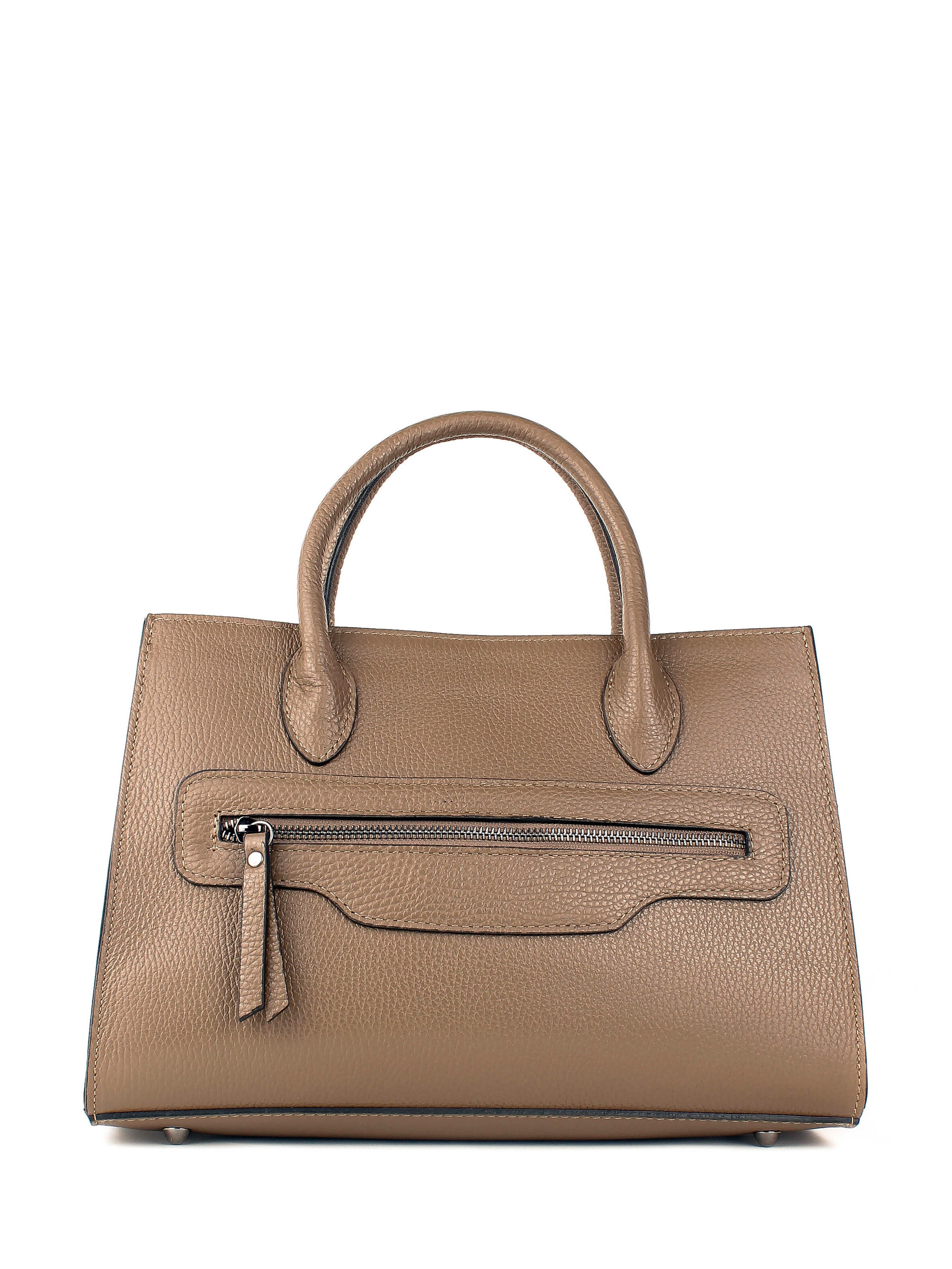 Bolso de mano de piel italiana Gris, Marrón 8230-104-32