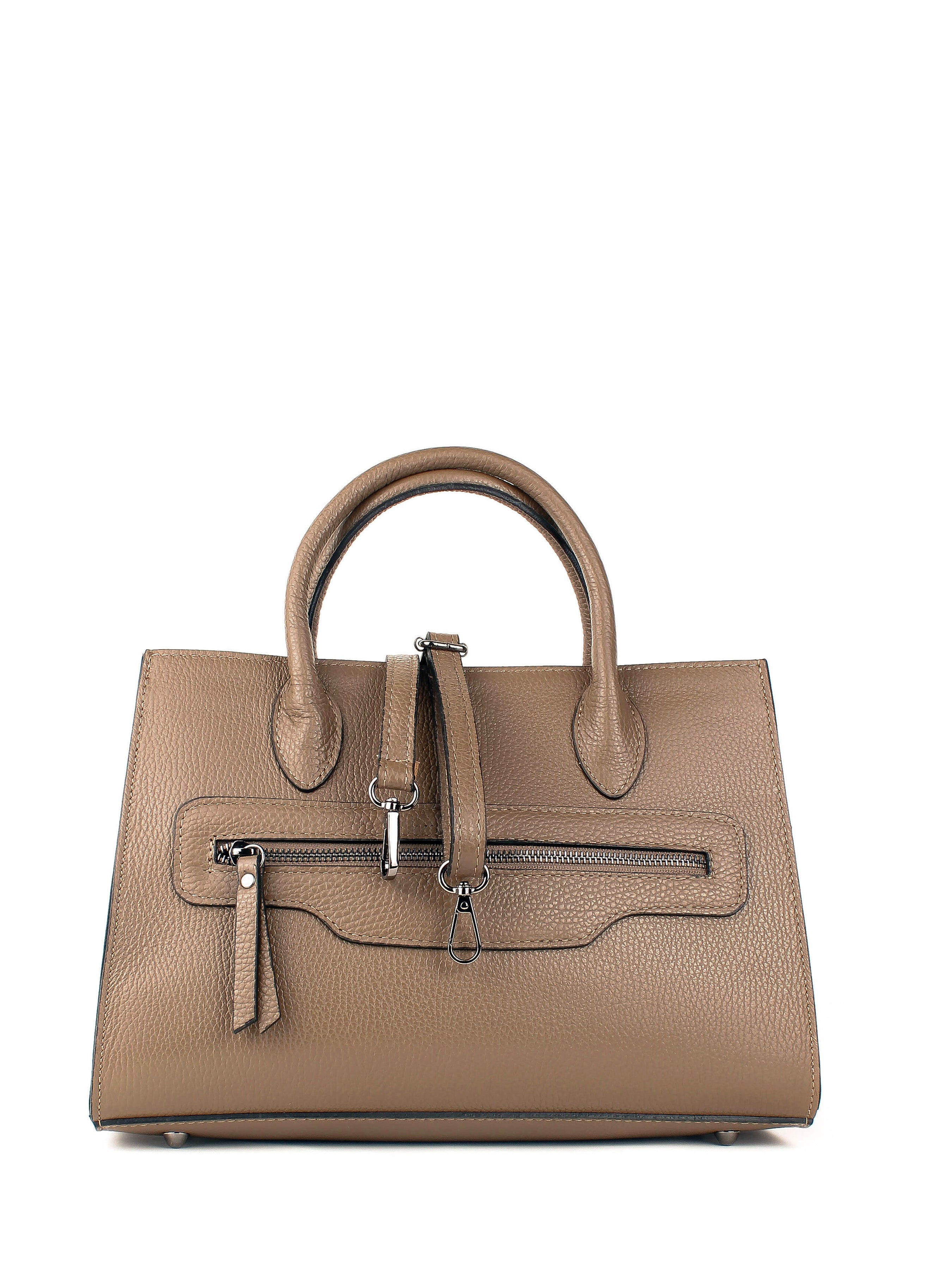 Bolso de mano de piel italiana Gris, Marrón 8230-104-32