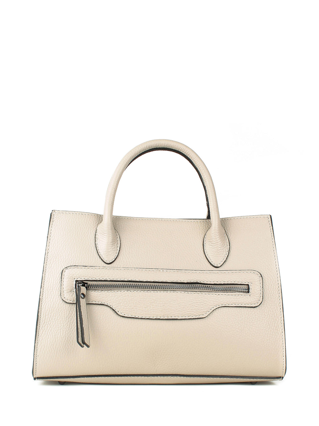 Bolso de mano de piel italiana Beige 8230-11-32
