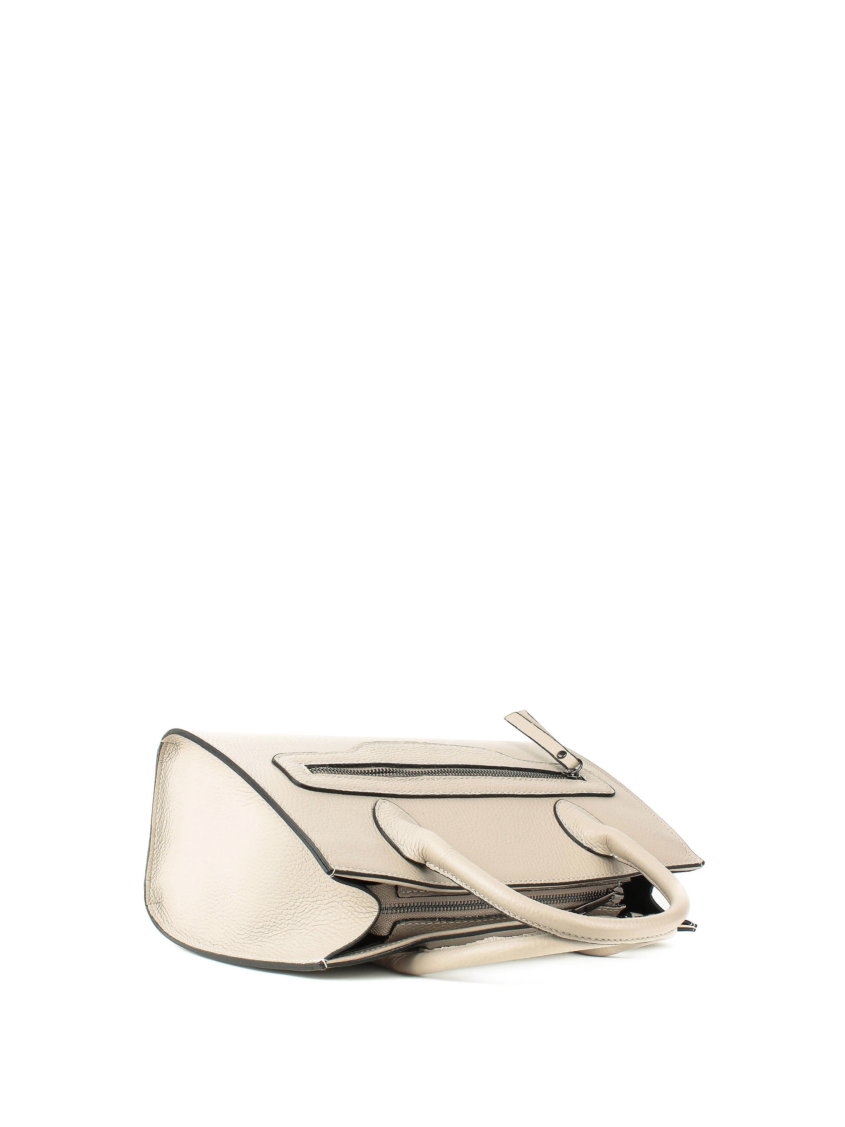 Bolso de mano de piel italiana Beige 8230-11-32