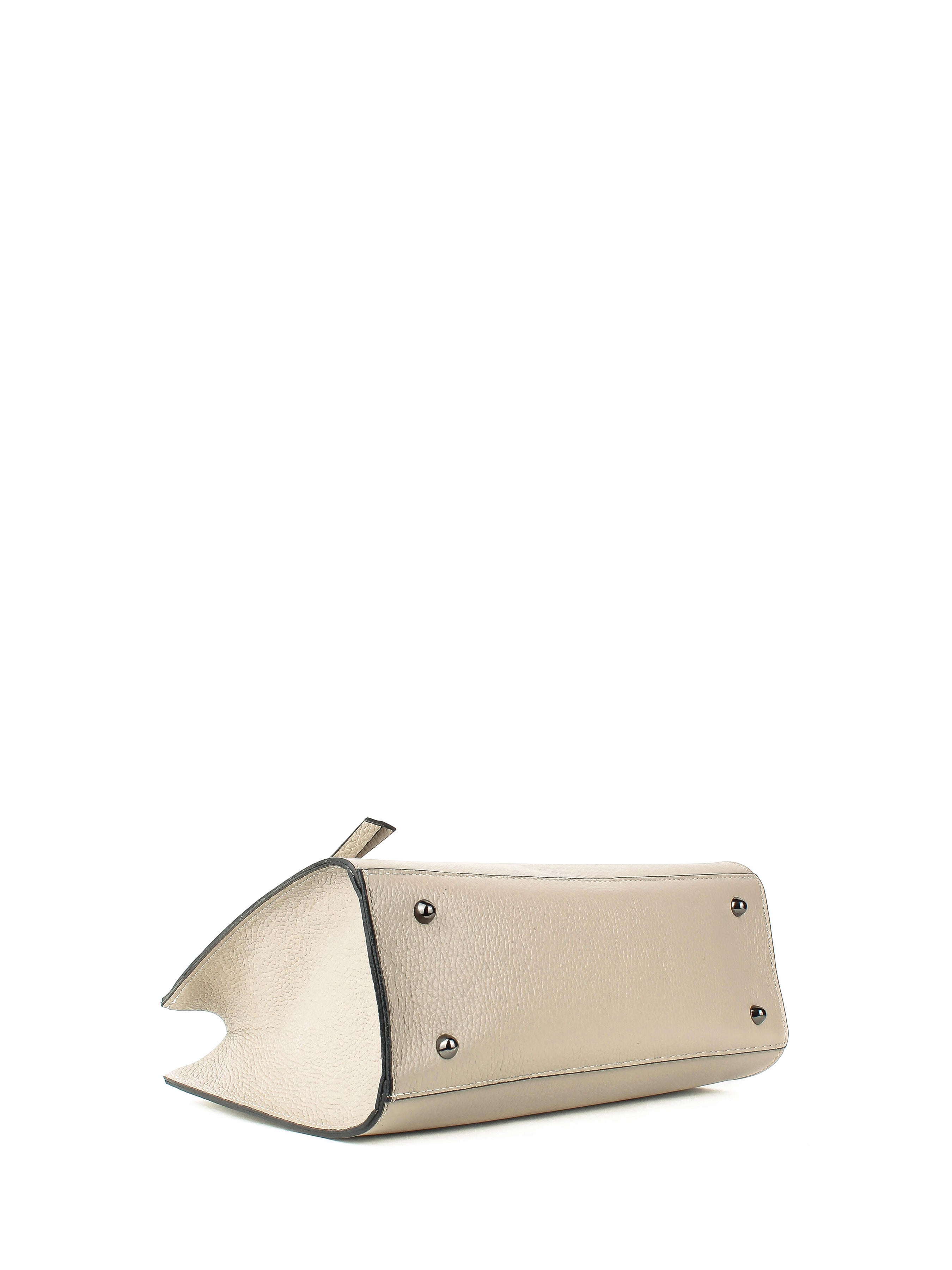 Bolso de mano de piel italiana Beige 8230-11-32
