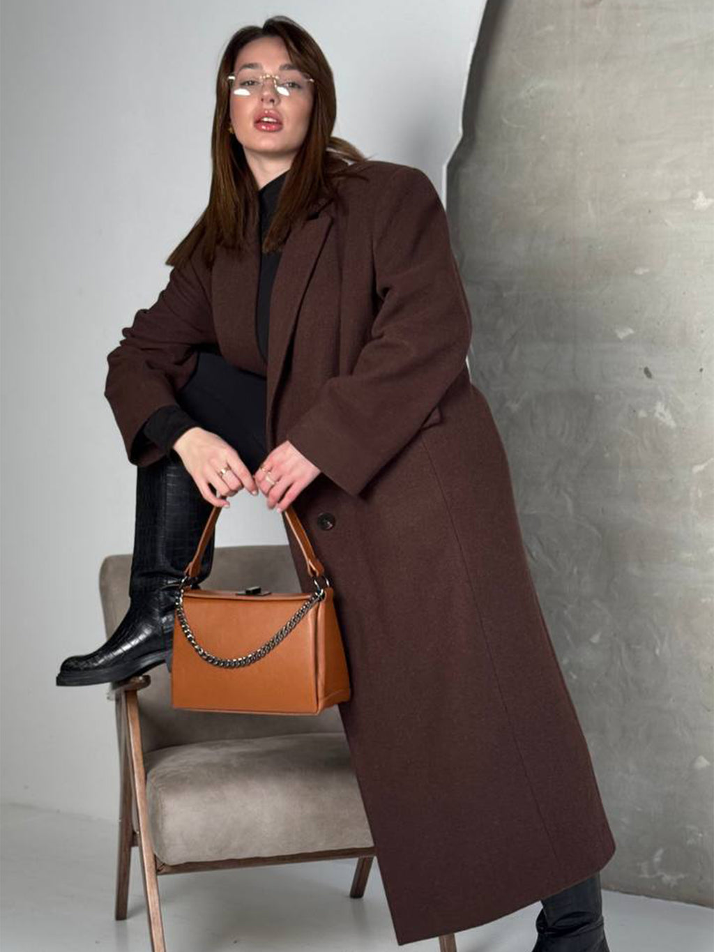 Bolso de hombro de piel italiana Rojo 6336-45-32