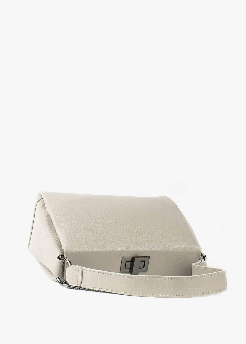 Bolso de hombro de piel italiana Beige 6336-11-32