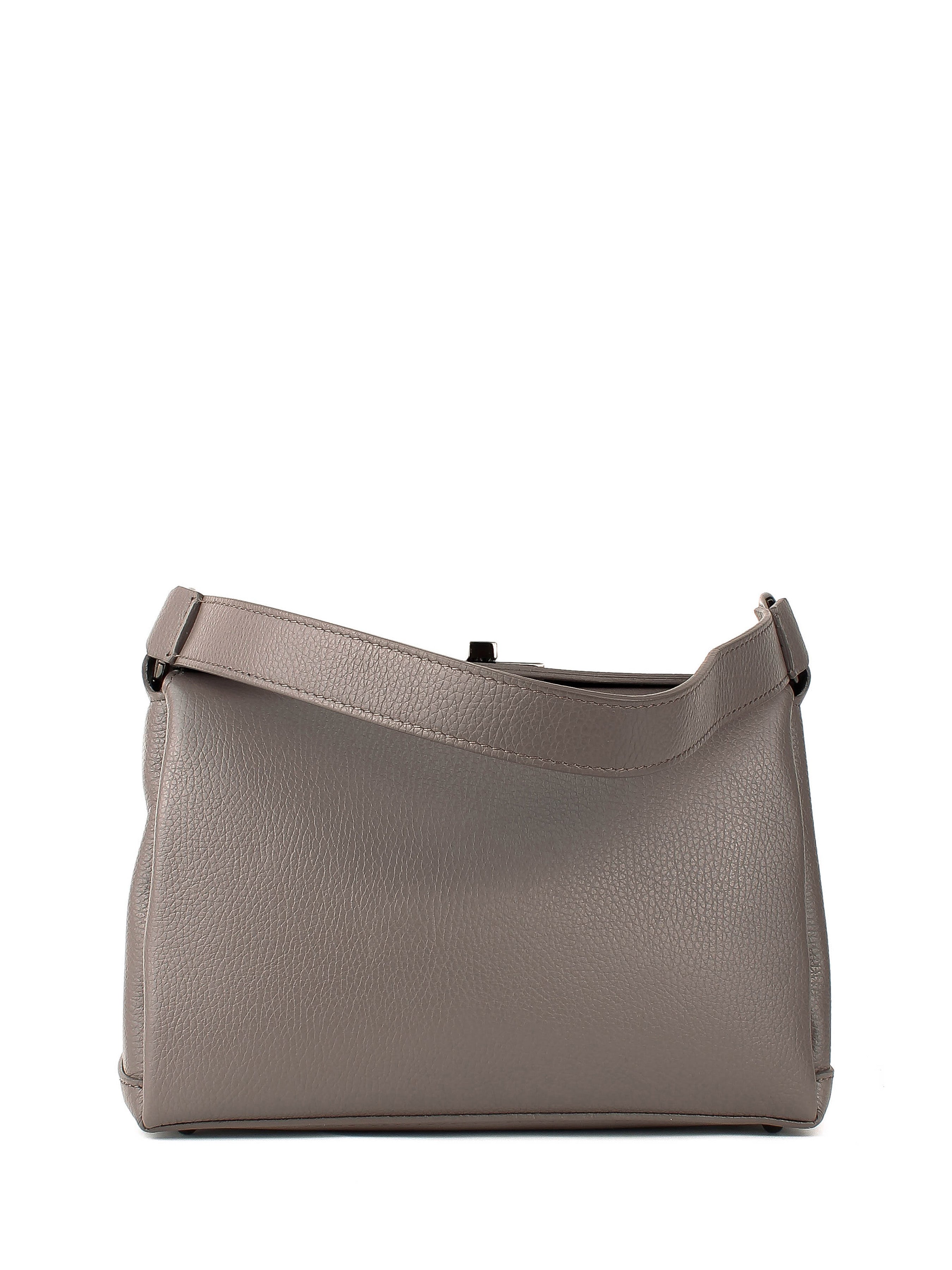 Bolso de hombro de piel italiana Gris, Beige 6336-98-32