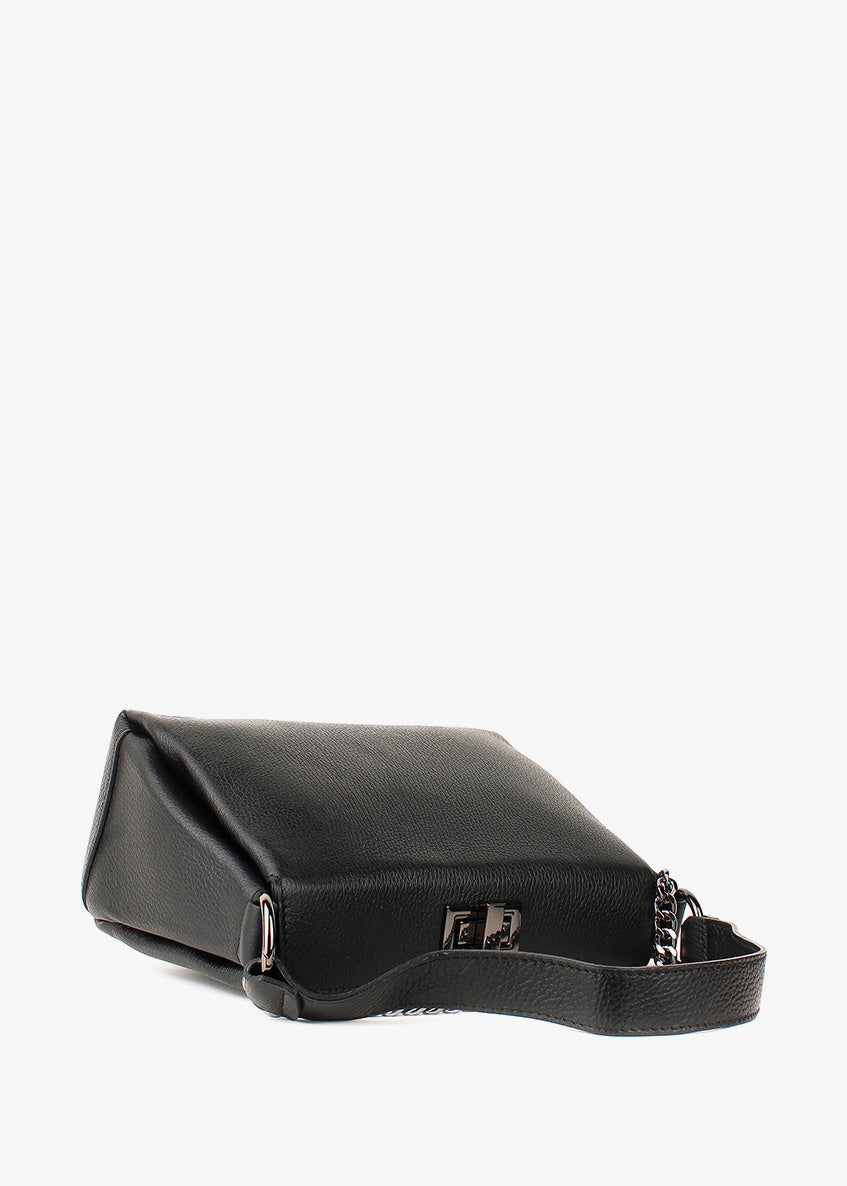 Bolso de hombro de piel italiana Negro 6336-05-32