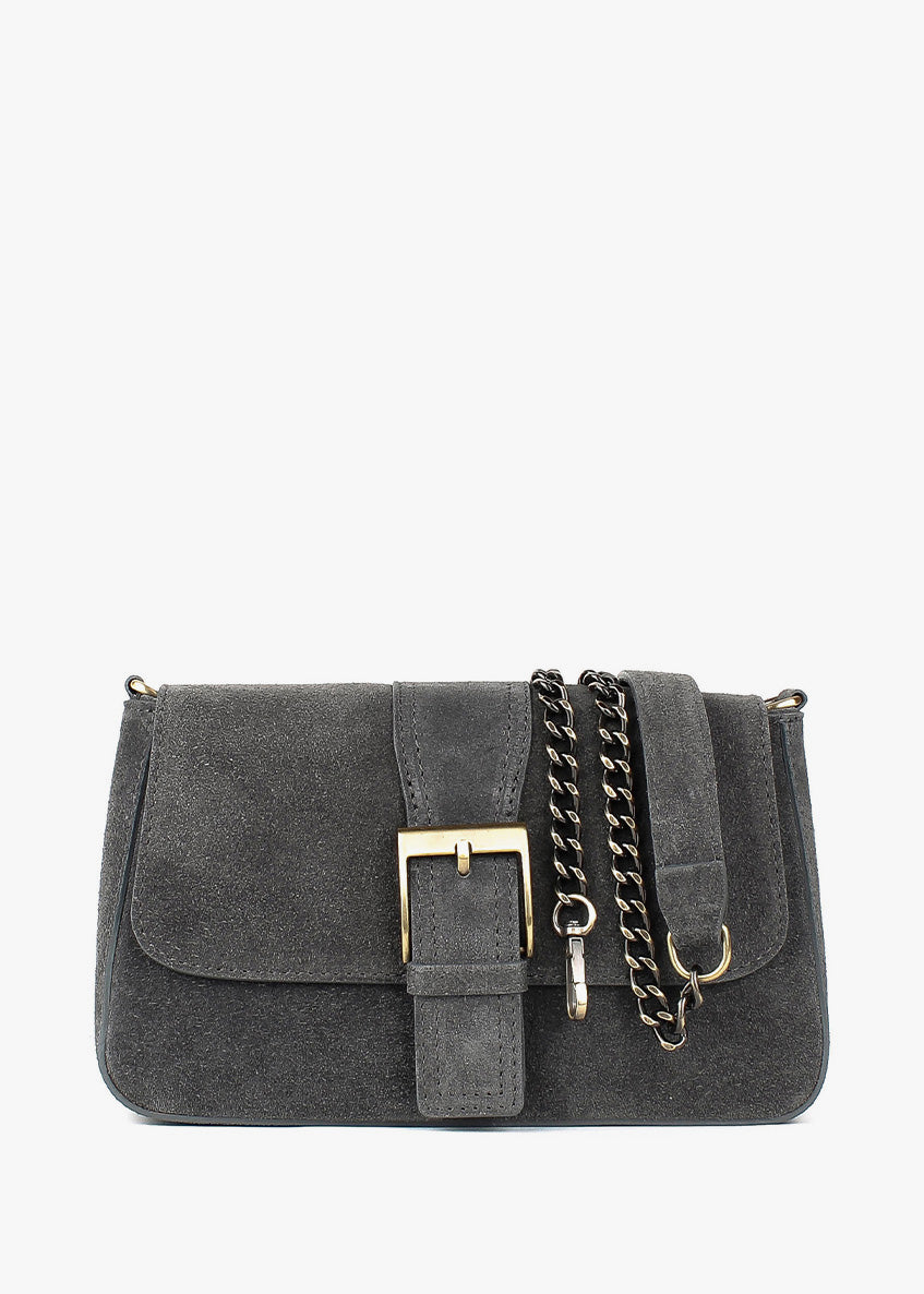 Bandolera de piel italiana Gris 5730-27-38