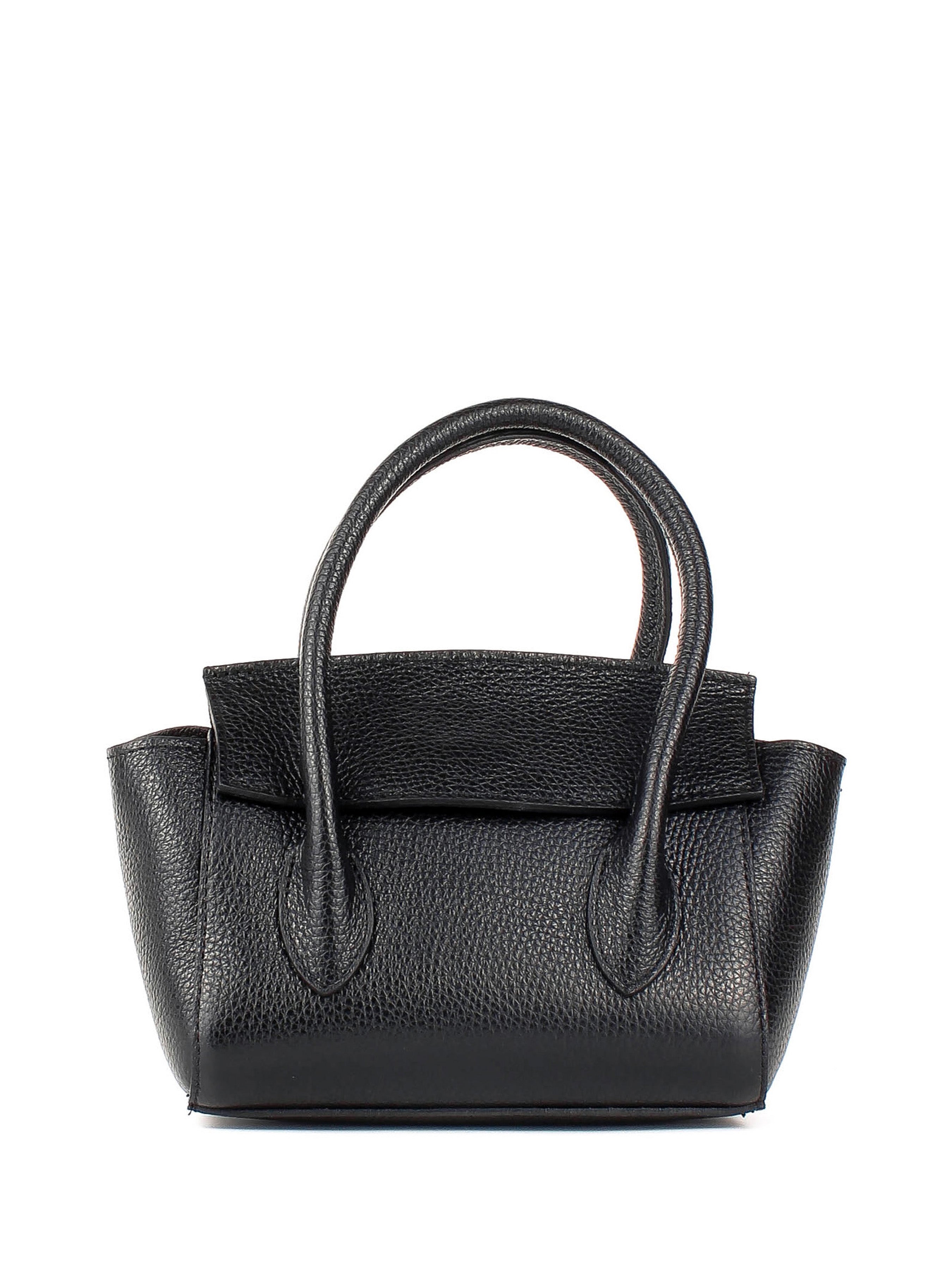 Bolso de mano de piel italiana Negro 3458-05-32