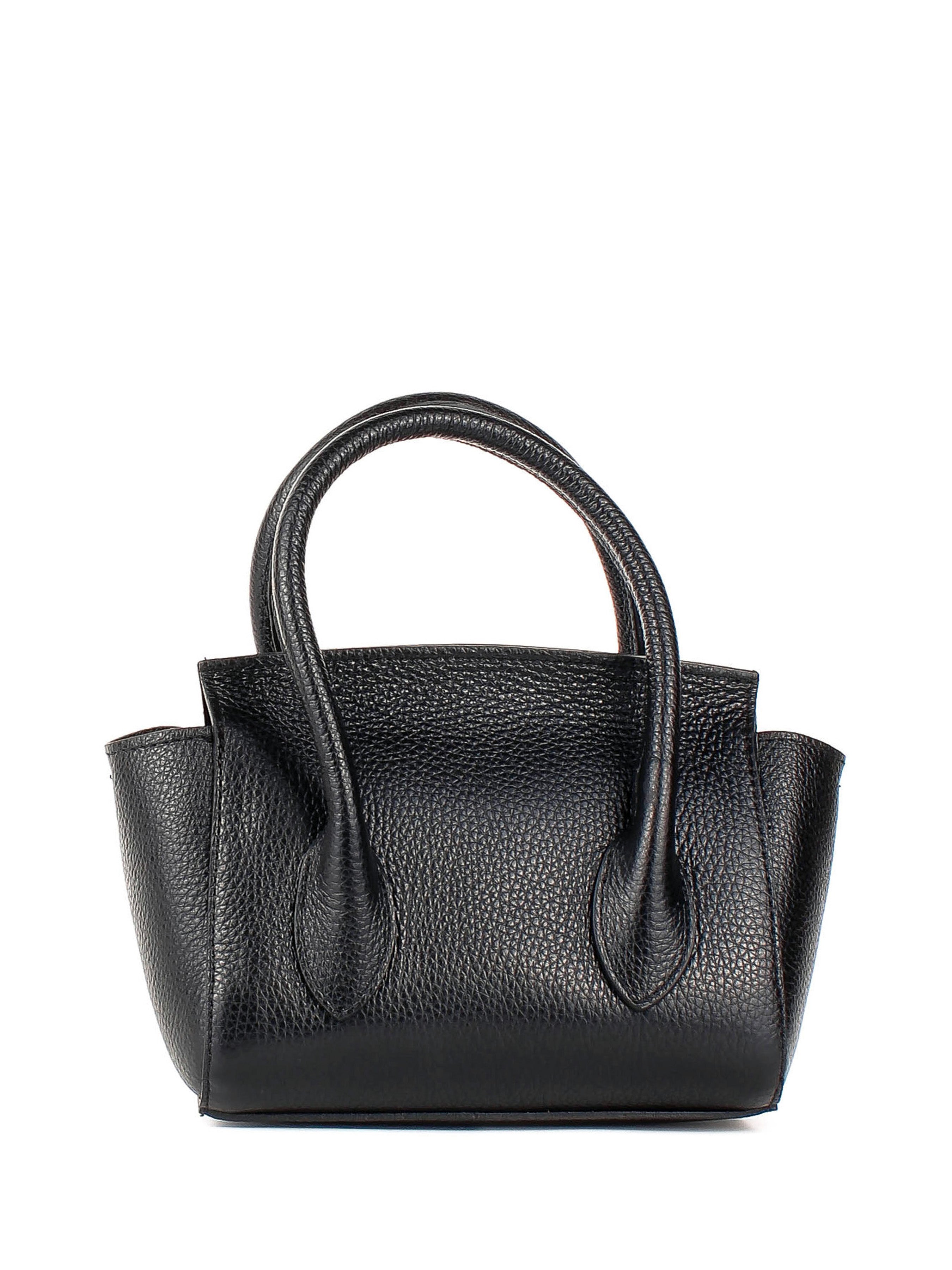 Bolso de mano de piel italiana Negro 3458-05-32