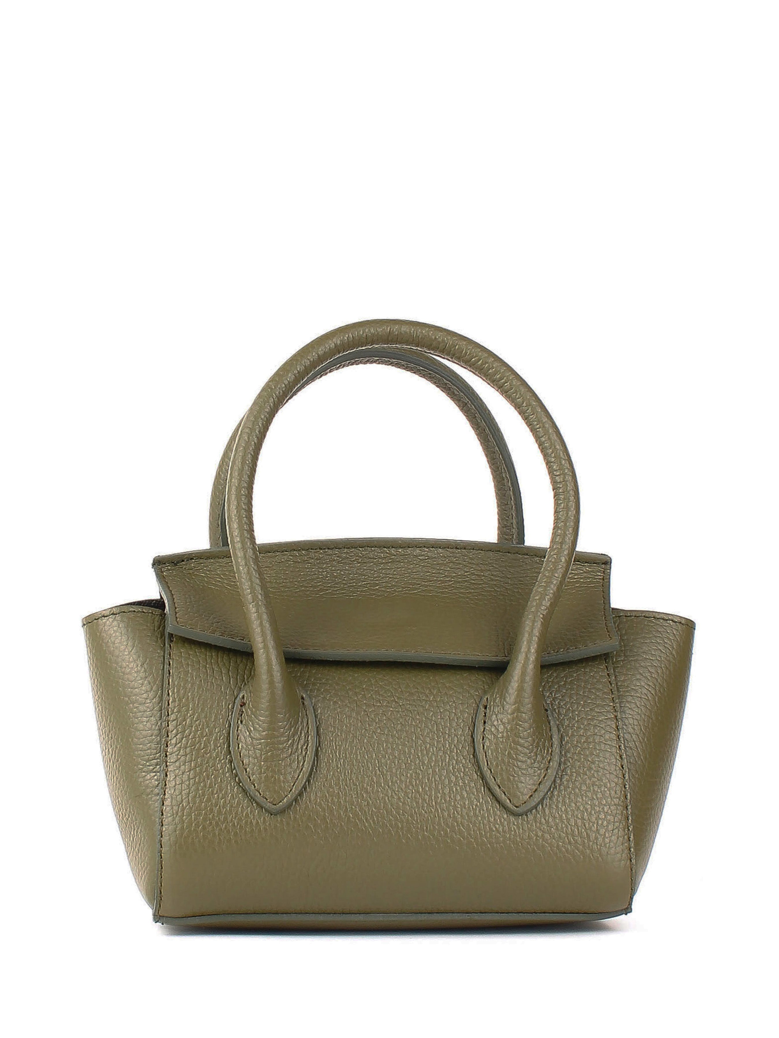 Bolso de mano de piel italiana Verde 3458-24-32