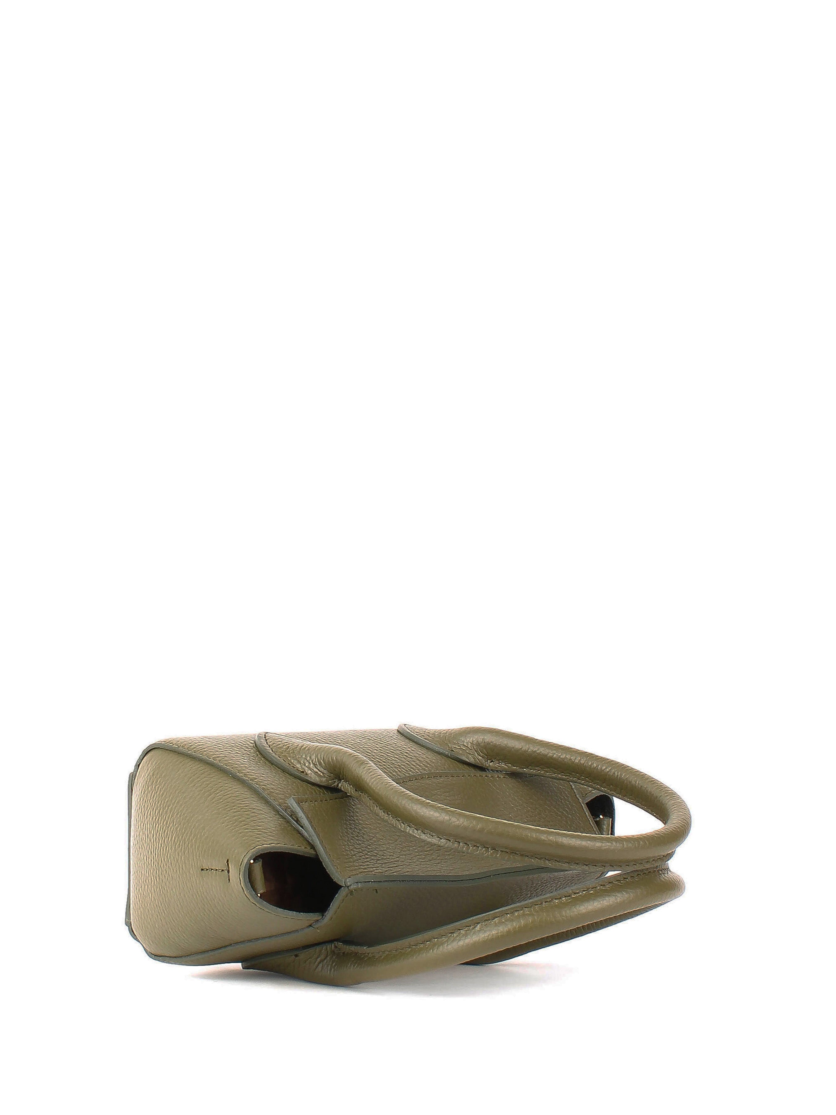 Bolso de mano de piel italiana Verde 3458-24-32