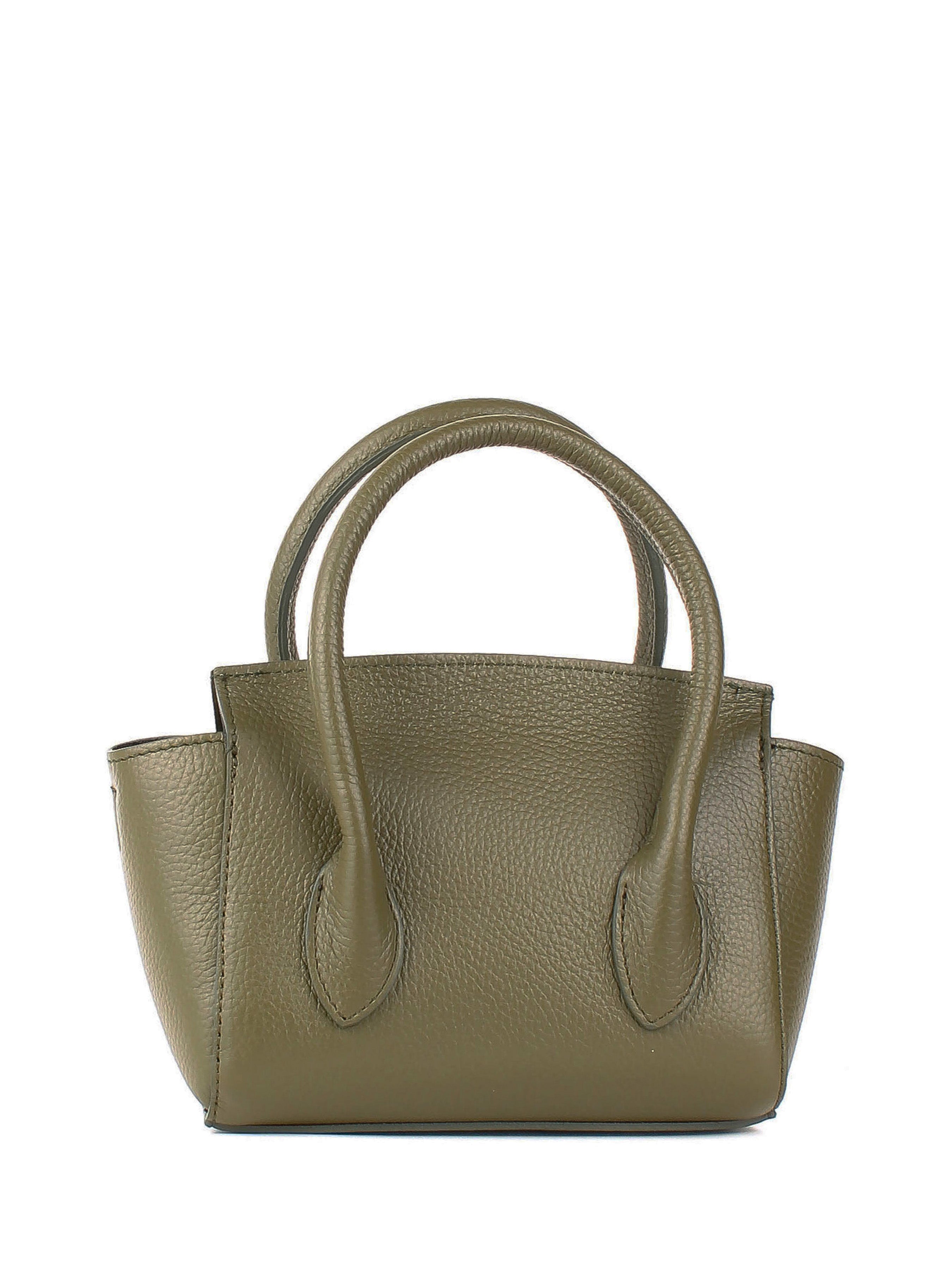 Bolso de mano de piel italiana Verde 3458-24-32