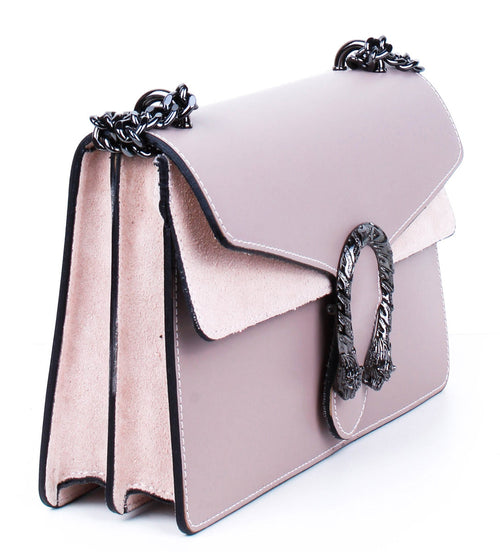 Bandolera de piel italiana Gris 9639-52-31