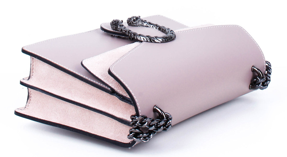 Bandolera de piel italiana Gris 9639-52-31