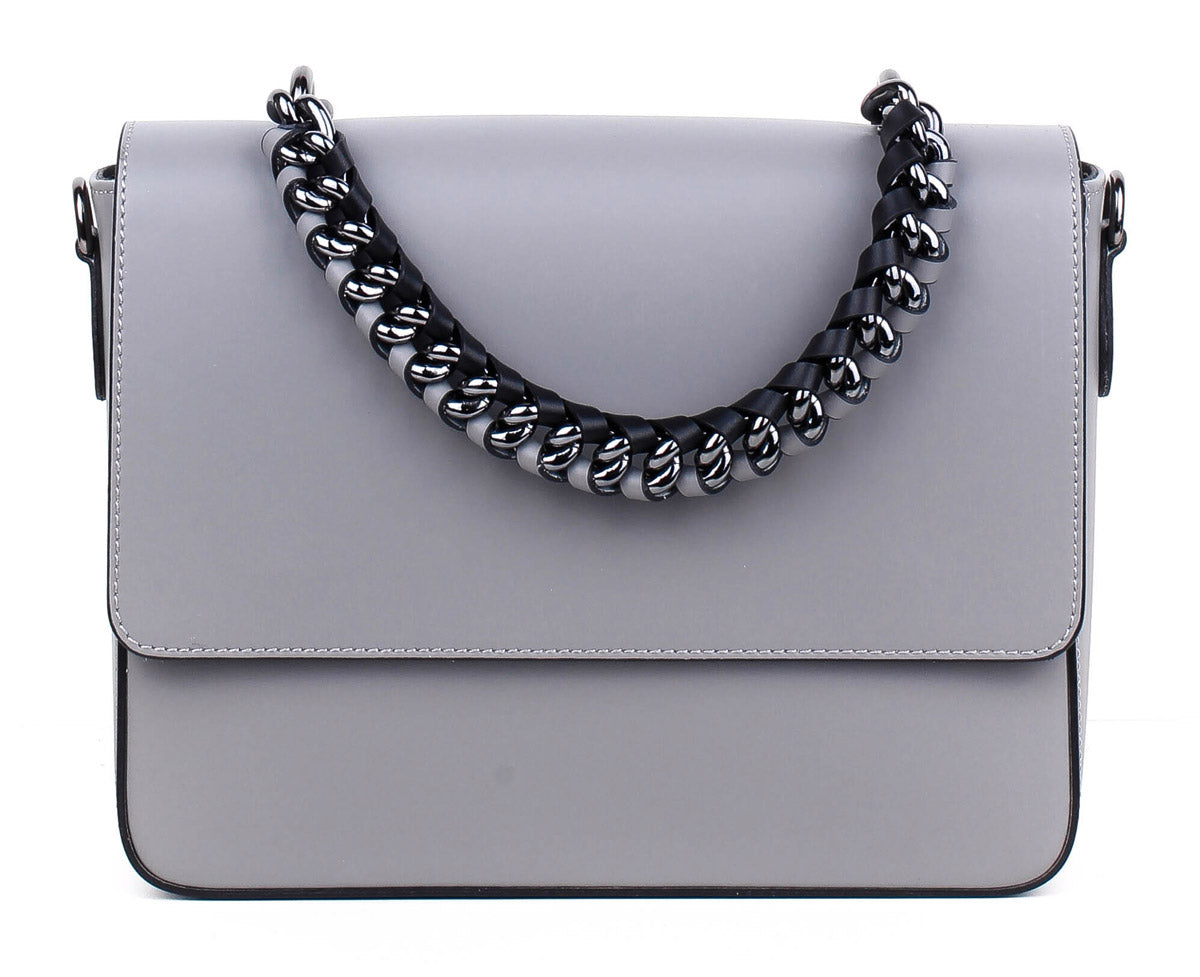 Bandolera de piel italiana Gris 5172-18-31