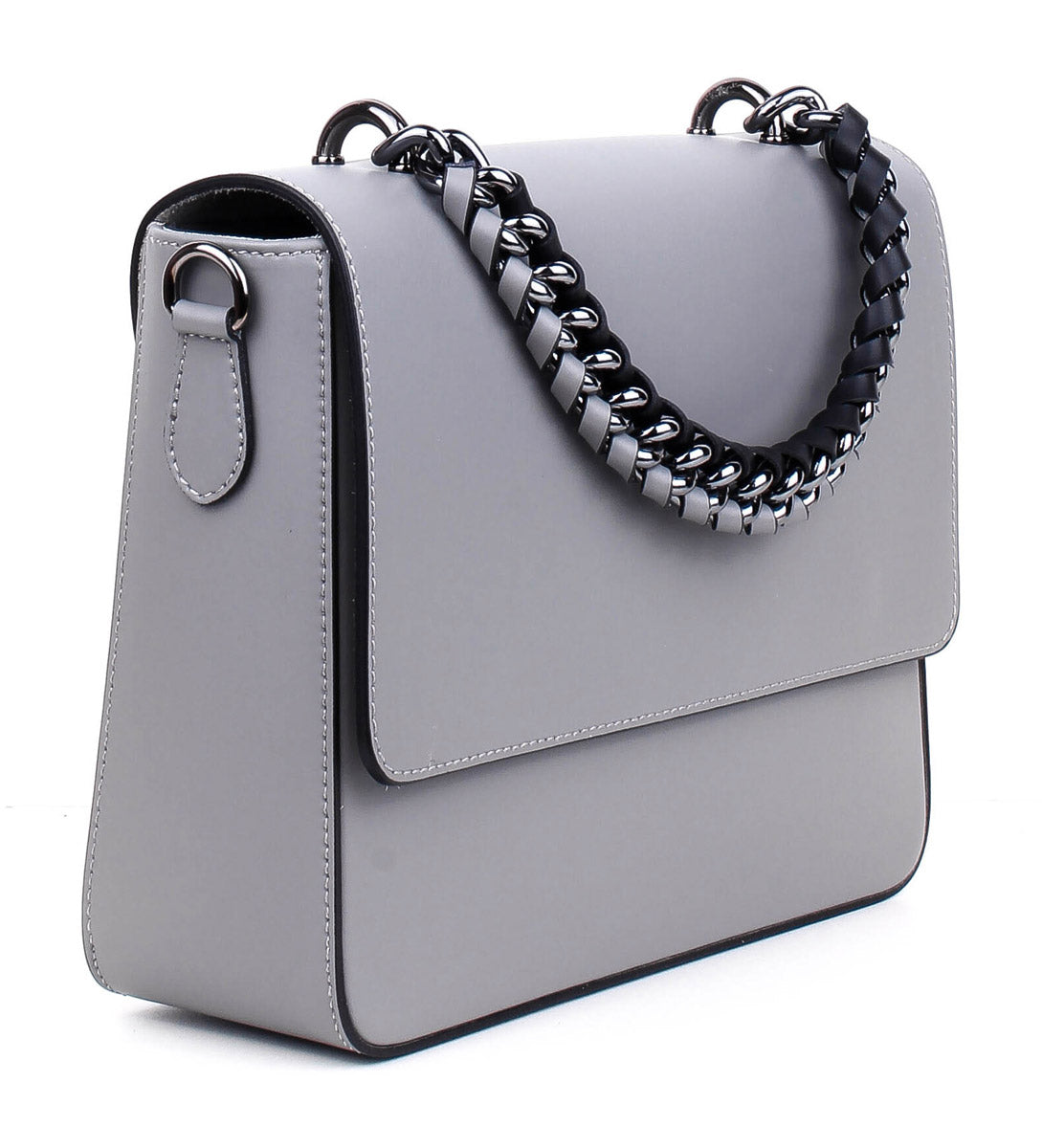 Bandolera de piel italiana Gris 5172-18-31