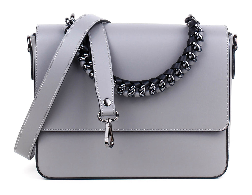 Bandolera de piel italiana Gris 5172-18-31