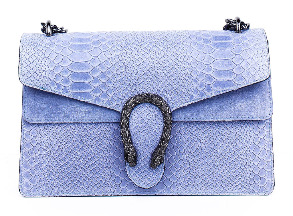 Bandolera de piel italiana Темно блакитний 9639-97-35