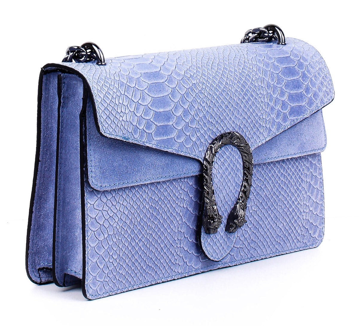 Bandolera de piel italiana Темно блакитний 9639-97-35