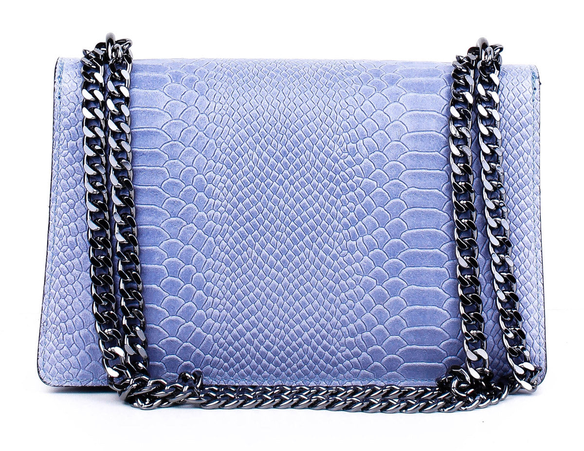 Bandolera de piel italiana Темно блакитний 9639-97-35