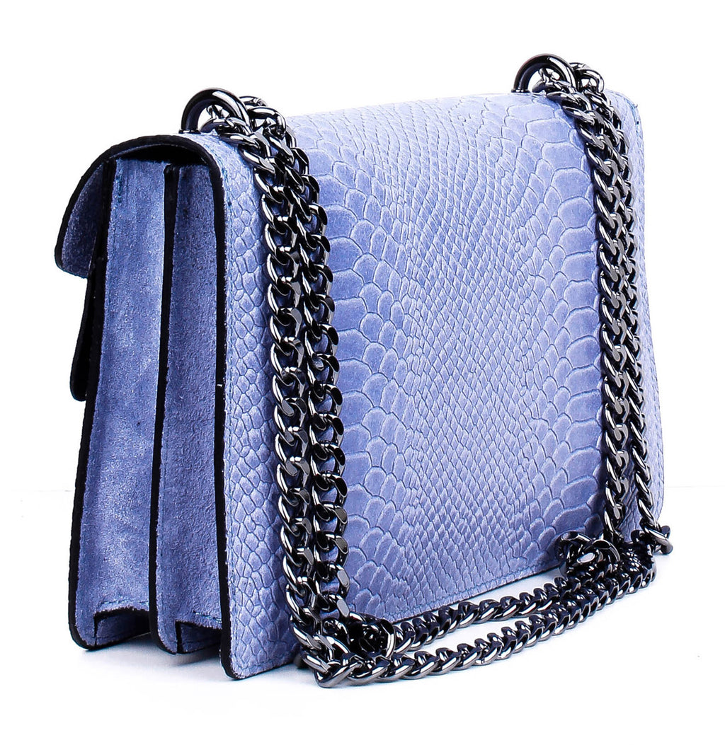 Bandolera de piel italiana Темно блакитний 9639-97-35