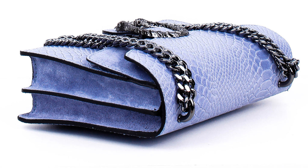 Bandolera de piel italiana Темно блакитний 9639-97-35