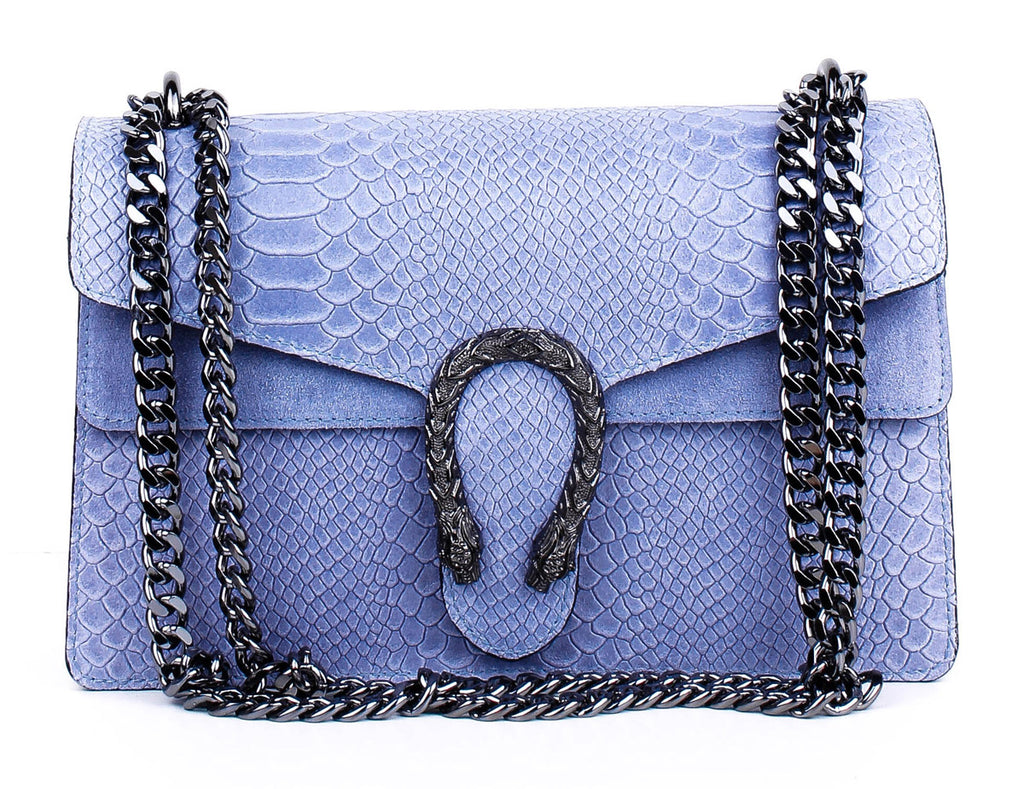 Bandolera de piel italiana Темно блакитний 9639-97-35