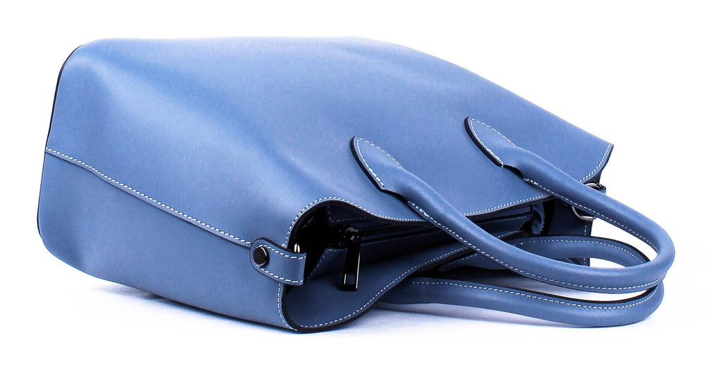 Bolso Tote de piel italiana MOLTO Azul