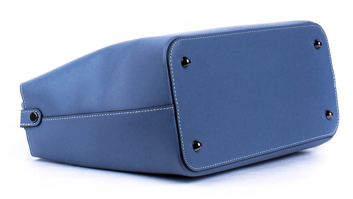 Bolso Tote de piel italiana MOLTO Azul