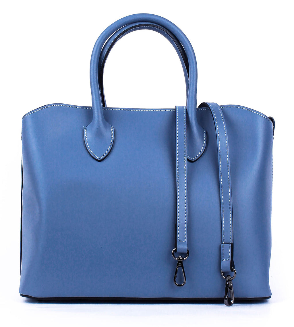 Bolso Tote de piel italiana MOLTO Azul