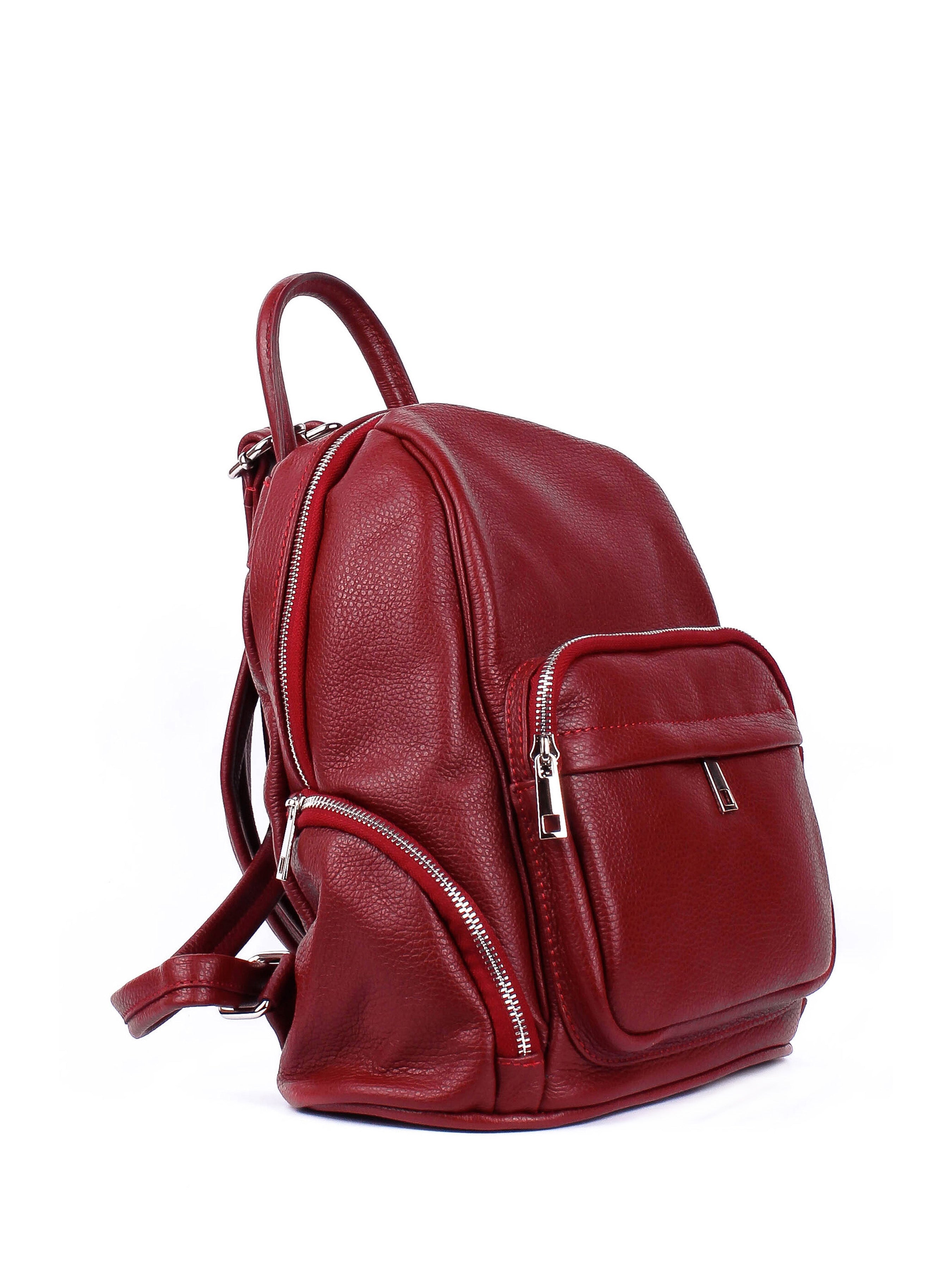 Mochila de piel italiana Burgoña 1235-12-32